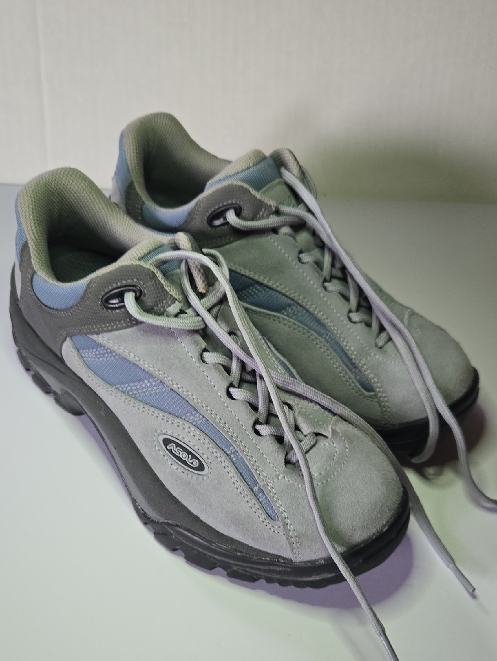 Asolo Women Hiking Trail Vibram Gray Blue Size US 7 EU 38 2/3 Mountain Shoes